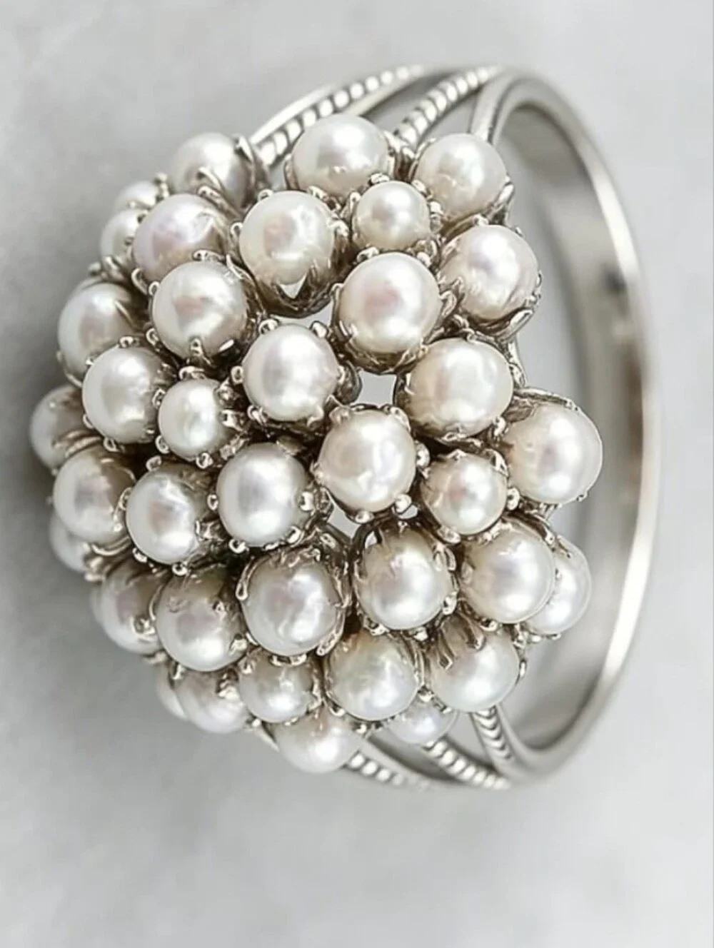 Cluster Pearl Statement Ring - White Pearls - Picture 16 of 16
